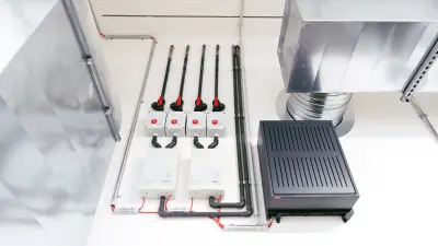 Zentrale: Die Anlage detektiert Rauch und meldet an die Feuerwehr.