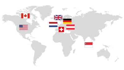 World map with international locations of Bosch Energy and Building Solutions