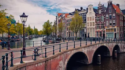 Bridge and city in the Netherlands